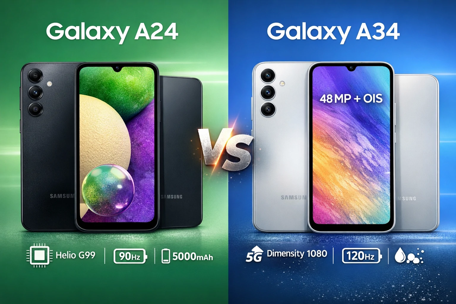 Galaxy A24 vs Galaxy A34