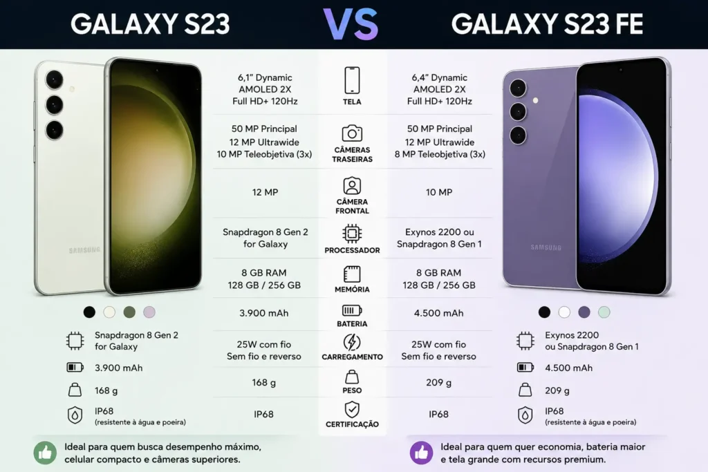 Galaxy S23 vs S23 FE
