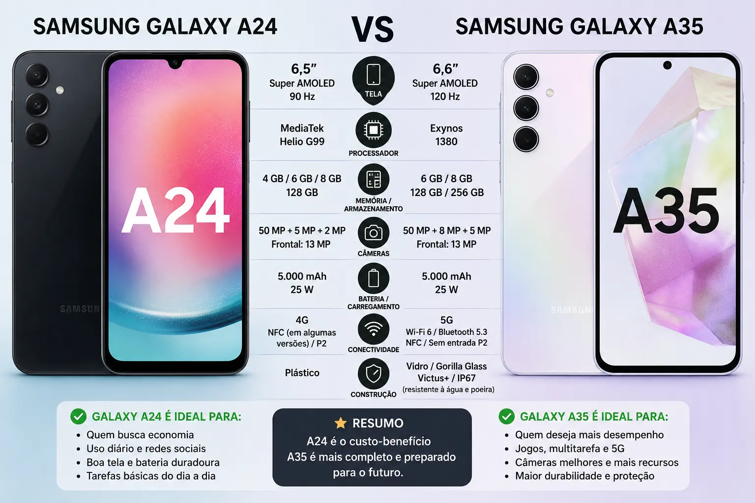 Samsung Galaxy A24 vs A35