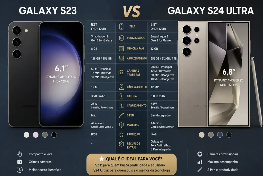 Galaxy S23 vs S24 Ultra