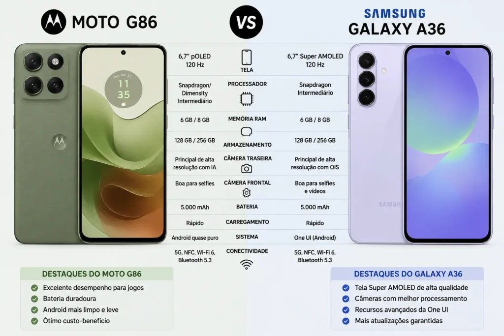 Moto G86 vs Galaxy A36
