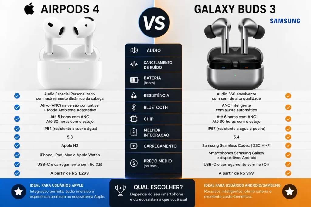 AirPods 4 vs Galaxy Buds 3