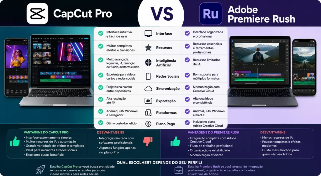CapCut Pro vs Premiere Rush